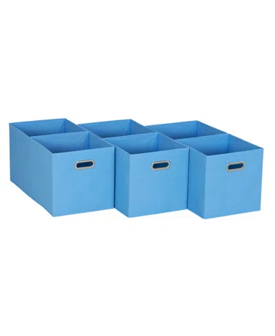 Household Essentials 6 Ct Open Fabric Cube Storage Bins In Blue