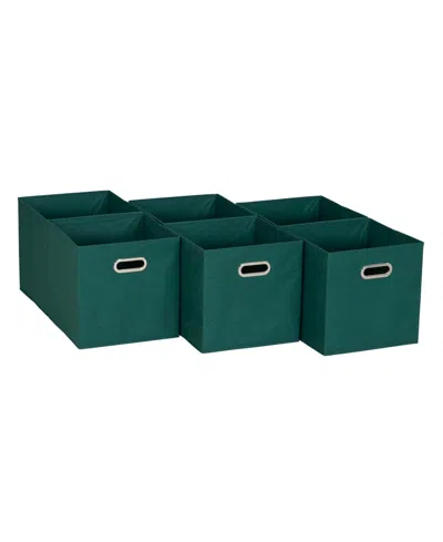 Household Essentials 6 Ct Open Fabric Cube Storage Bins In Green