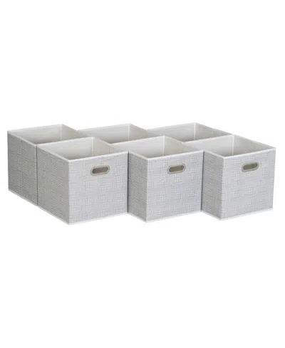 Household Essentials 6 Ct Open Fabric Cube Storage Bins In Gray