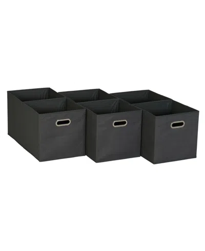 Household Essentials 6 Ct Open Fabric Cube Storage Bins In Gray