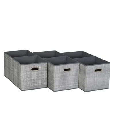 Household Essentials 6 Ct Open Fabric Cube Storage Bins In Gray