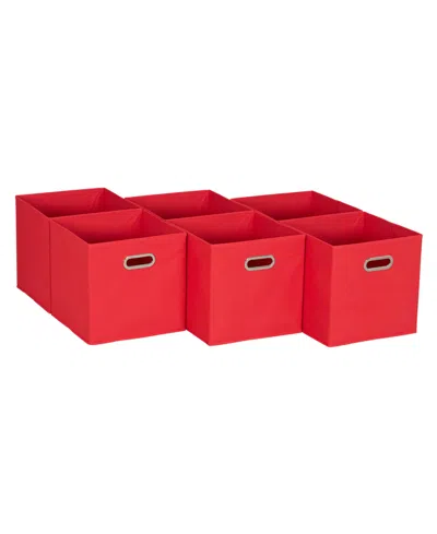 Household Essentials 6 Ct Open Fabric Cube Storage Bins In Red