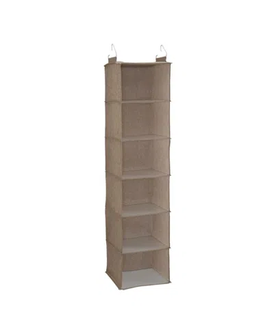 Household Essentials 6 Shelf Hanging Closet Organizer In Latte Linen