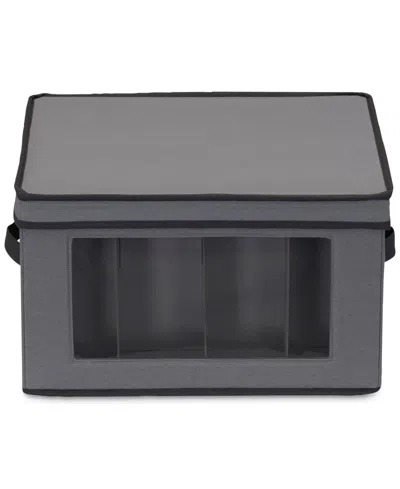 Household Essentials Balloon Wine Glass Storage Box In Gray