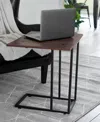 Household Essentials C Table With Fold Out Sides In Walnut