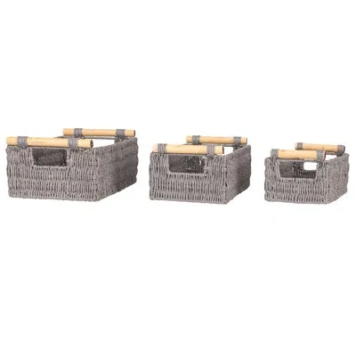 Household Essentials Cardboard General Basket Set In Gray