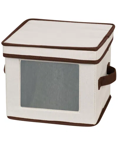 Household Essentials China Plate Storage Box In Cream,natural