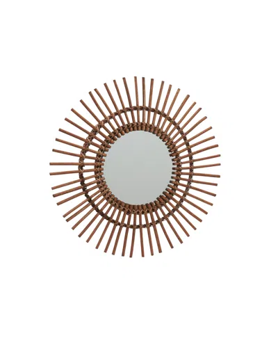 Household Essentials Decorative Wall Mirror Pinwheel Design In Brown
