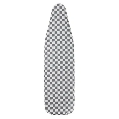 Household Essentials Deluxe Ironing Board Replacement Pad And Cover, Grey And White Check Pattern In Black;white;gray