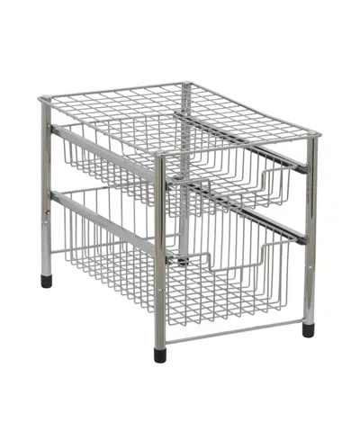 Household Essentials Double Pull Out Basket In Silver