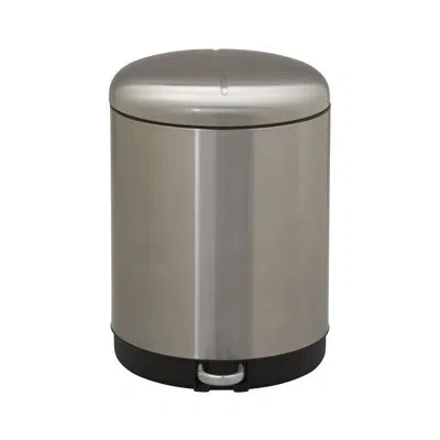 Household Essentials Dual Trash Can For Recycling And Trash, Half-moon Liners (2 X 15-liter), Stainless Steel Body And St