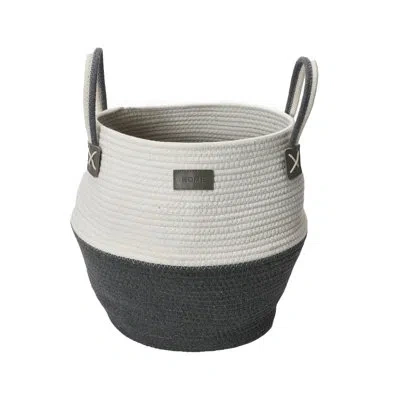 Household Essentials Fabric Decorative Basket In Gray,white