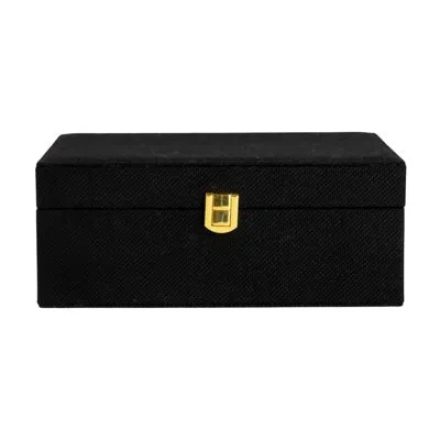 Household Essentials Fabric Jewelry Box In Matte Black