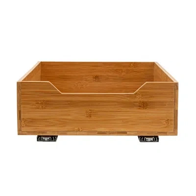 Household Essentials Glidez Bamboo And Steel Pull-out/slide-out Storage Organizer For Under Cabinet Use - 1-tier Design - In Natural