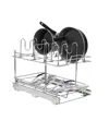 Household Essentials Glidez Multipurpose Chrome-plated Steel Pull-out/slide-out Basket Storage Organizer For Pots And Lid In Chrome