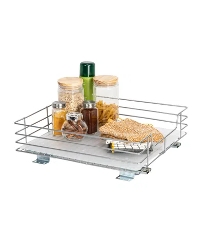 Household Essentials Glidez Steel Pull-out/slide-out Storage Organizer With Plastic Liner For Under Cabinet Or Wire Shelf In Gray