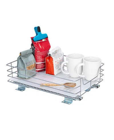 Household Essentials Glidez Steel Pull-out/slide-out Storage Organizer With Plastic Liner For Under Cabinet Or Wire Shelf In Silver