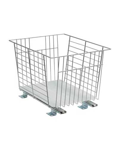 Household Essentials Glidez Steel Pull-out/slide-out Storage Organizer With Plastic Liner For Under Cabinet Or Wire Shelf In Silver