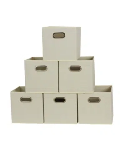 Household Essentials Household Essential Fabric Storage Bins 6 Piece Set In Beige