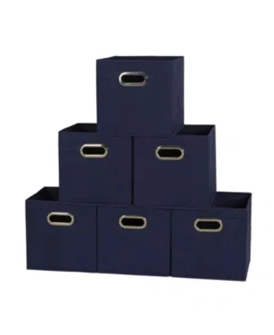 Household Essentials Household Essential Fabric Storage Bins 6 Piece Set In Navy