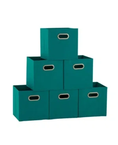 Household Essentials Household Essential Fabric Storage Bins 6 Piece Set In Turquoise