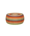Household Essentials Household Essential Indoor Outdoor Resin Wicker Low Barrel Basket Side Table In Multi