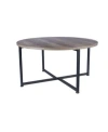 Household Essentials Household Essential Round Coffee Table With Frame In Brown