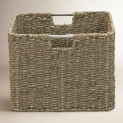 Household Essentials Intricate Durable Sturdy Wicker General Basket In Natural