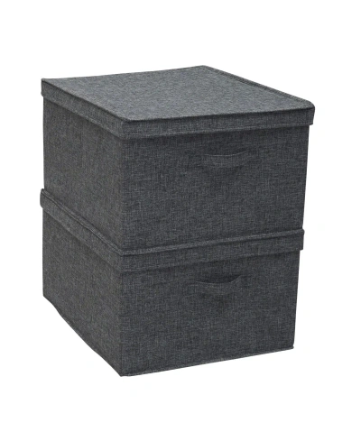 Household Essentials Jumbo Fabric Storage Bins, Set Of 2 In Graphite Linen