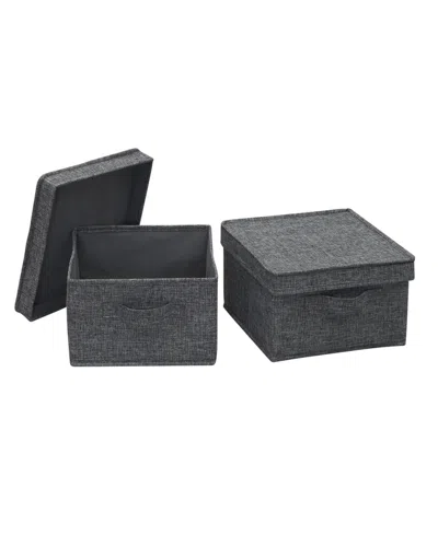 Household Essentials Medium Fabric Storage Bins, Set Of 2 In Graphite Linen