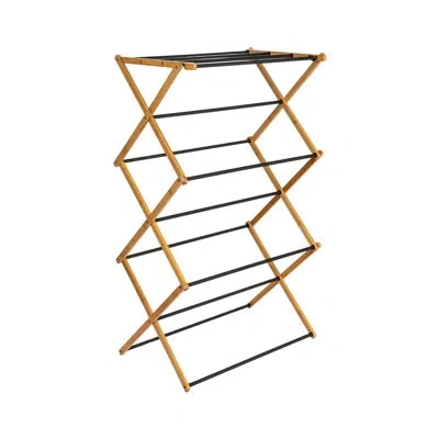 Household Essentials Meghan Bamboo Foldable Accordion Drying Rack