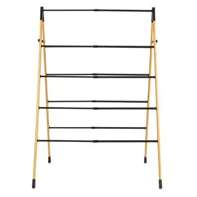 Household Essentials Meghan Bamboo V-shaped Folding Clothes Drying Rack, Compact Upscale Laundry Rack With 9 Dowels, Envi