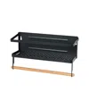 Household Essentials Metal Magnetic Spice Rack With Paper Towel Holder In Black