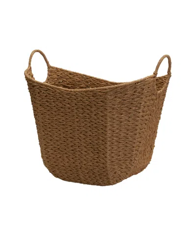Household Essentials Natural Paper Rope Basket With Handles