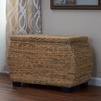 Household Essentials Natural Woven Box In Light Tan