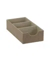 Household Essentials Organizer Tray Accessory Organizer Sturdy Drawer Organizer With Fabric Covering And Three Compartmen In Beige