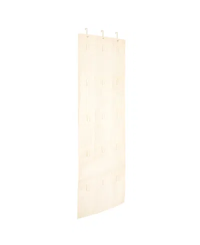 Household Essentials Over The Door Cotton Blend Cap And Hat Organizer With 15 Stay-put Hangers In Natural