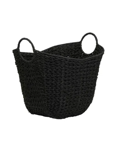 Household Essentials Paper Rope Basket With Handles In Black