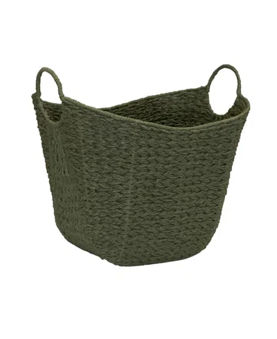 Household Essentials Paper Rope Basket With Handles In Green