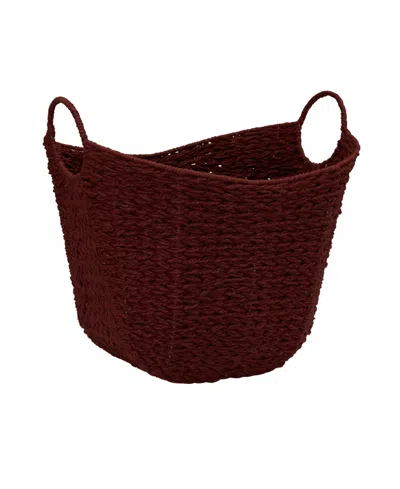 Household Essentials Paper Rope Basket With Handles In Red