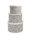 Household Essentials Round Hat Boxes With Lids, Set Of 3 In Scallop