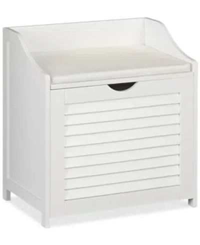 Household Essentials Single-load Cabinet Hamper Seat In White