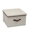 Household Essentials Square Storage Box With Lid In Cream