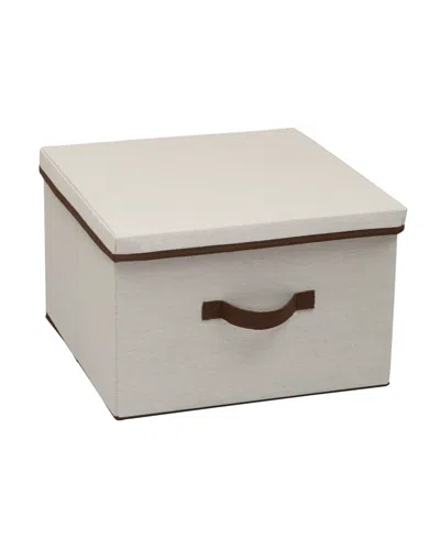 Household Essentials Square Storage Box With Lid In Cream