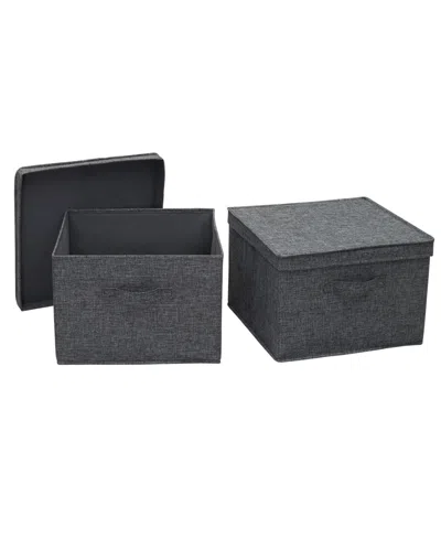 Household Essentials Square Storage Box With Lid In Gray