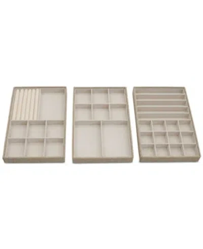 Household Essentials Stackable Jewelry Trays, Set Of 3 In Brown