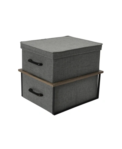 Household Essentials Stacked Boxes With Laminate Top In Ashwood