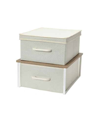 Household Essentials Stacked Boxes With Laminate Top In Coastal Oak