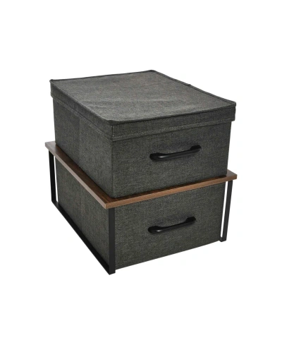 Household Essentials Stacked Boxes With Laminate Top In Walnut