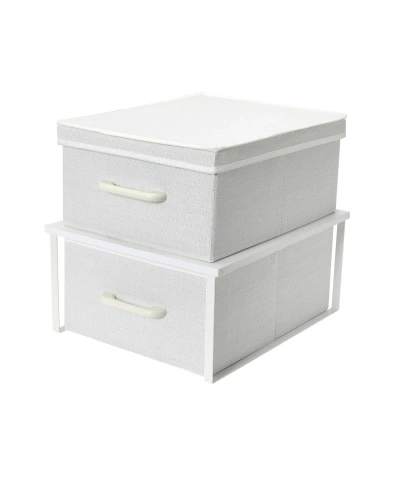 Household Essentials Stacked Boxes With Laminate Top In White